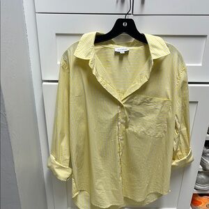 Evereve Yellow Striped Button-Up Shirt